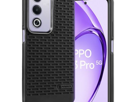 Soft Silicone Mobile Back Cover For Oppo A3 Pro 5G with Dash Type Groove and Matte Gray Camera Ring Supply