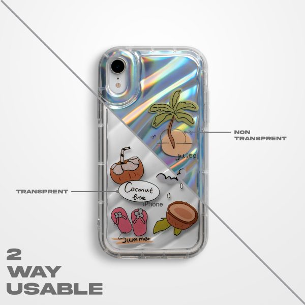 Summer Printed Transparent Back Cover for Apple iPhone 12 Online Sale