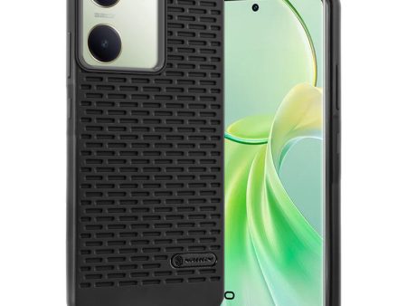 Soft Silicone Mobile Back Cover For Vivo Y200 Pro 5G with Dash Type Groove and Matte Gray Camera Ring on Sale