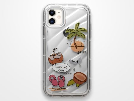 Summer Printed Transparent Back Cover for Apple iPhone 12 Online Sale